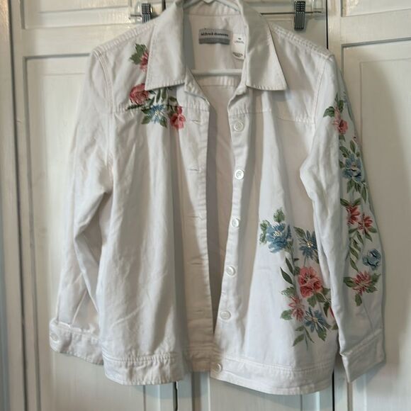 Vintage Alfred Dunner floral denim jacket - Size 16P - Picture 8 of 10